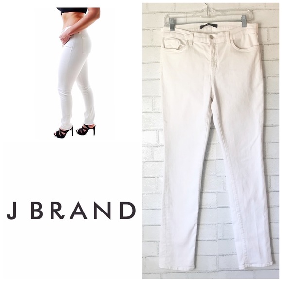 J Brand Denim - J BRAND Women's Mid-Rise Rail Jeans White